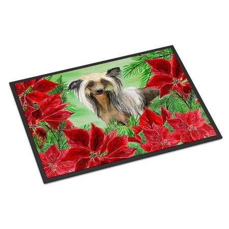 CAROLINES TREASURES Chinese Crested Poinsettas Indoor or Outdoor Mat, 24 x 36 in. CK1307JMAT